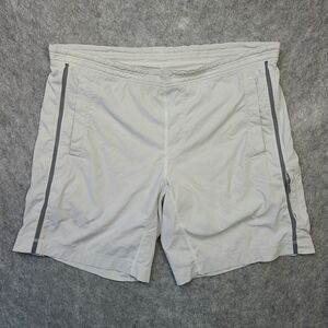 Lululemon Athletica Running‎ Workout Shorts Mens 38x8 White w/ Liner Workout Gym